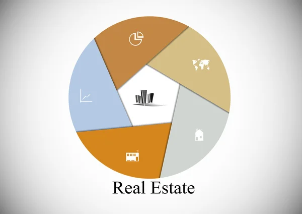 Infográfico de hexágono imobiliário —  Vetores de Stock