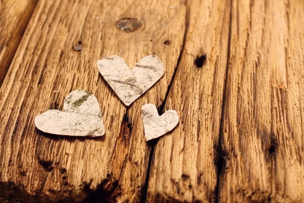 Birch bark hearts — Stock Photo, Image