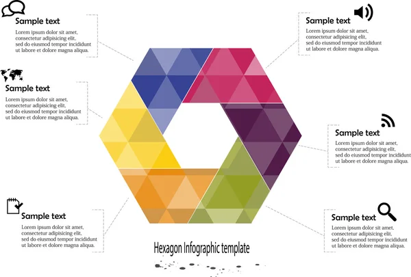 Infographic hatszög mintával — Stock Vector