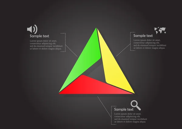 Infográfico com triângulo principal consiste em pequenos — Vetor de Stock