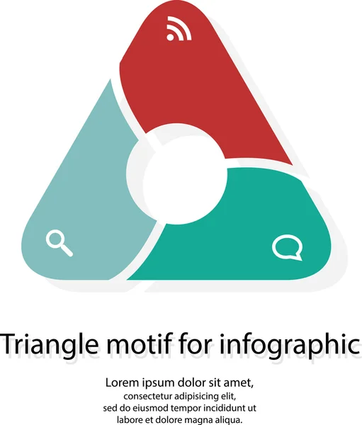 Infographic met driehoeksmotief op wit — Stockvector