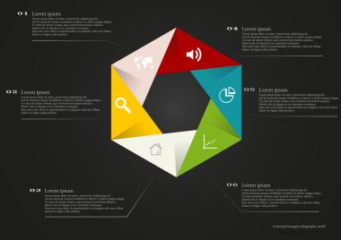 Altıgen Infographic basit işaretler ile