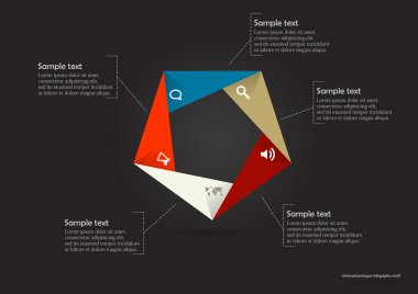 Pentagon origami Infographic