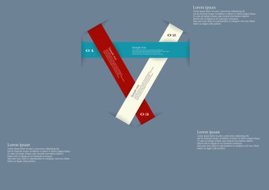 Infographic mavi üç şeritler
