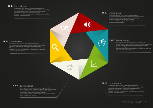 Altıgen Infographic basit işaretler ile