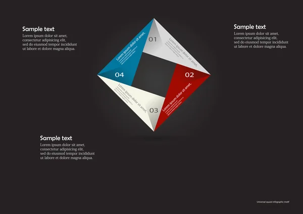 Čtvereček origami infographic — Stockový vektor