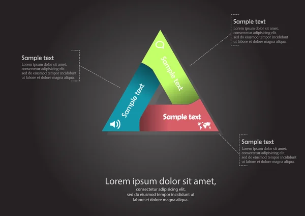 Trojúhelník motiv infographic — Stockový vektor