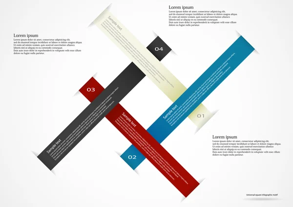 Vier linten illustratie infographic — Stockvector