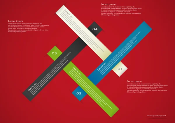 Infographie avec quatre rubans de couleur — Image vectorielle