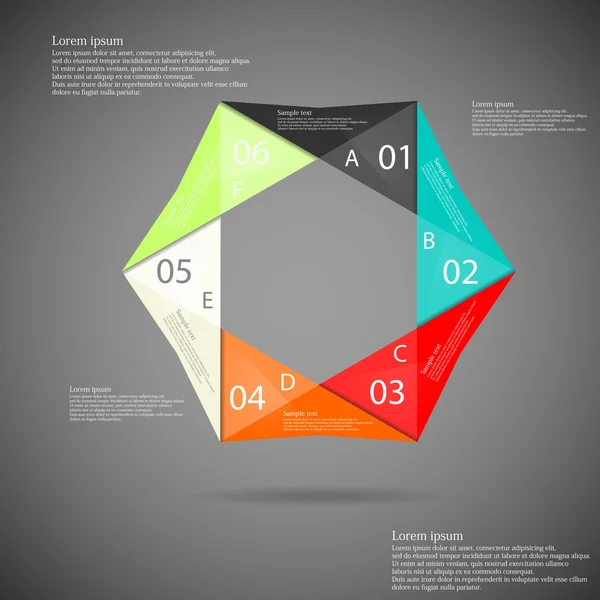 Infographic origami šestiúhelník — Stockový vektor