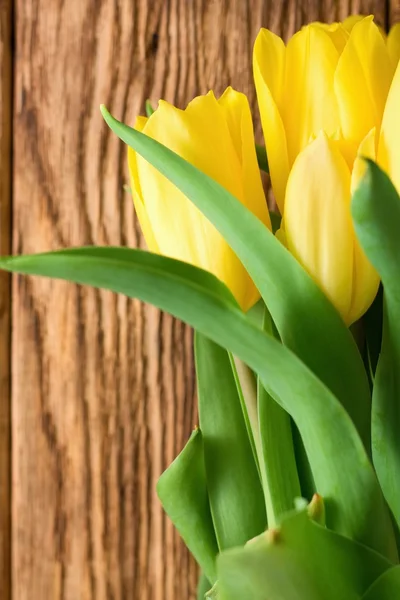Vertical photo of vibrant yellow tulips — Stock Photo, Image