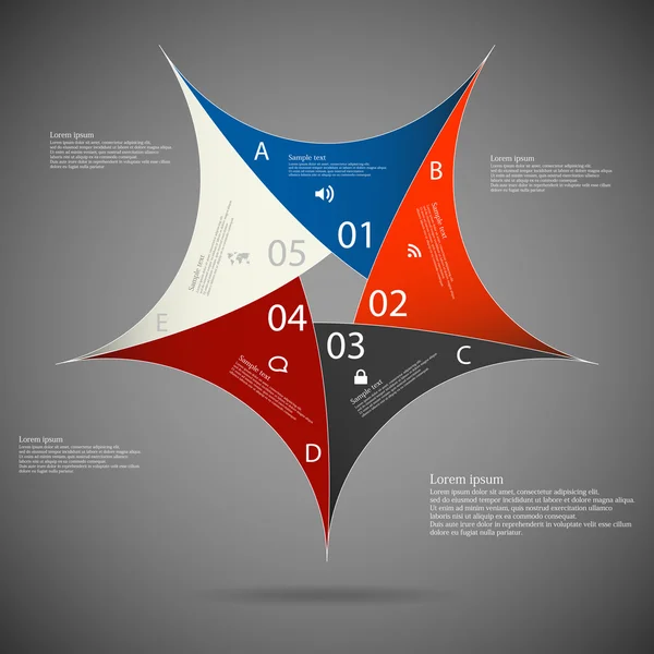 Pentagon ster op donkere achtergrond — Stockvector