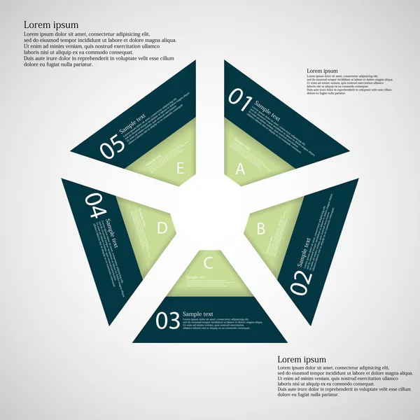 Illustratie infographic met vorm van pentagon — Stockvector