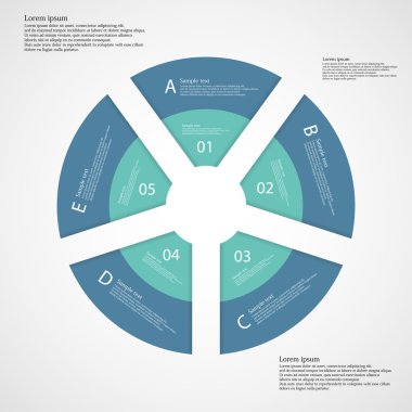 Beş ayrı mavi parçaları çalmak