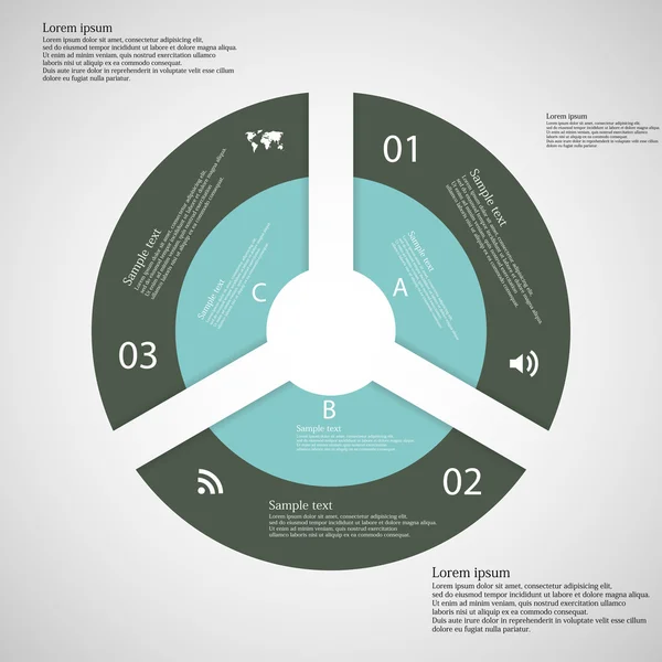 Beş ayrı mavi ve yeşil parçaları çalmak