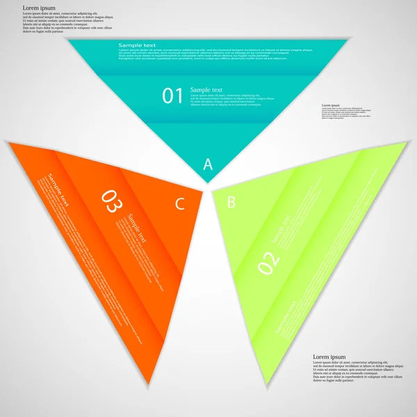 Drieën gevouwen papier op licht — Stockvector