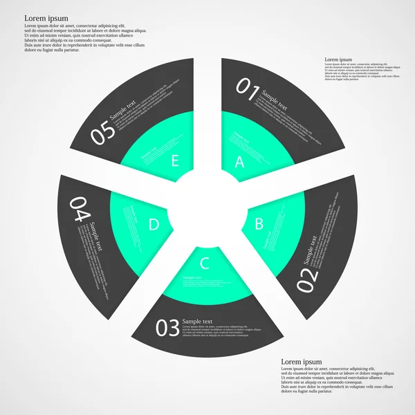 Beş ayrı renk parçaları çalmak