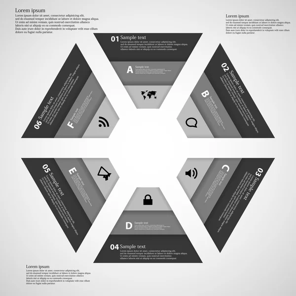 Hexagone se composent de trois rubans sombres — Image vectorielle