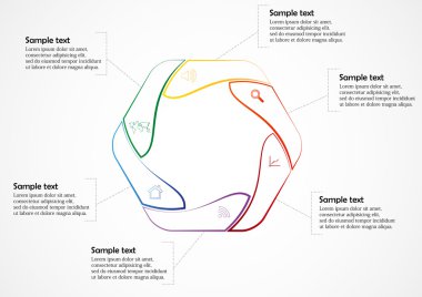 İllüstrasyon renk hatları yuvarlak Altıköşe motifi