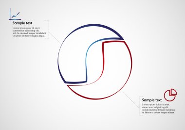 Yuvarlak Infographic ışık üzerinde iki bölümden oluşur