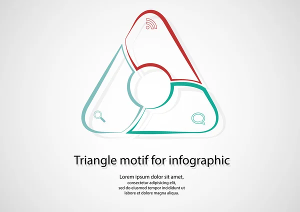 Dreieck-Infografik besteht aus Linien auf Licht — Stockvektor