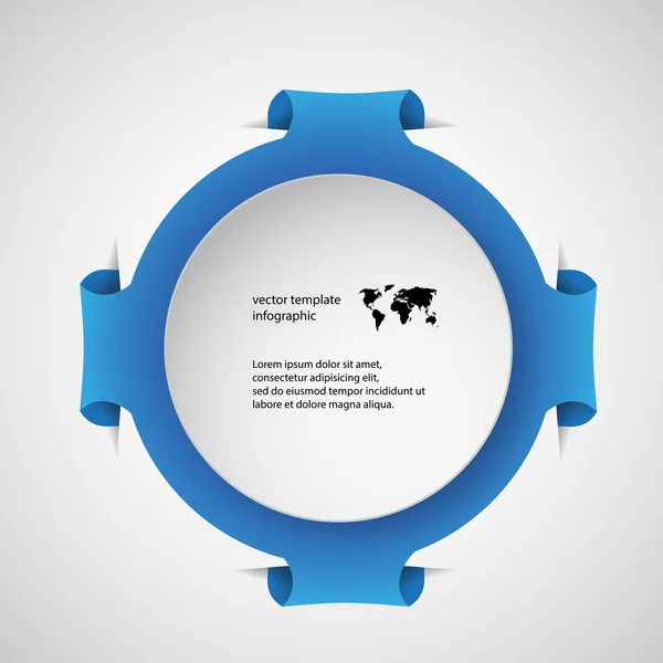 Templat infografis dengan cincin biru - Stok Vektor