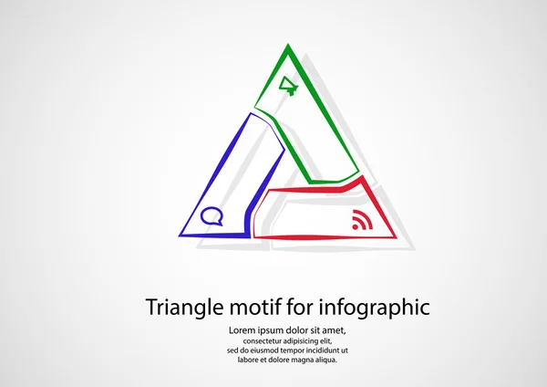 Triangle infographic from outlines on light — Stock Vector