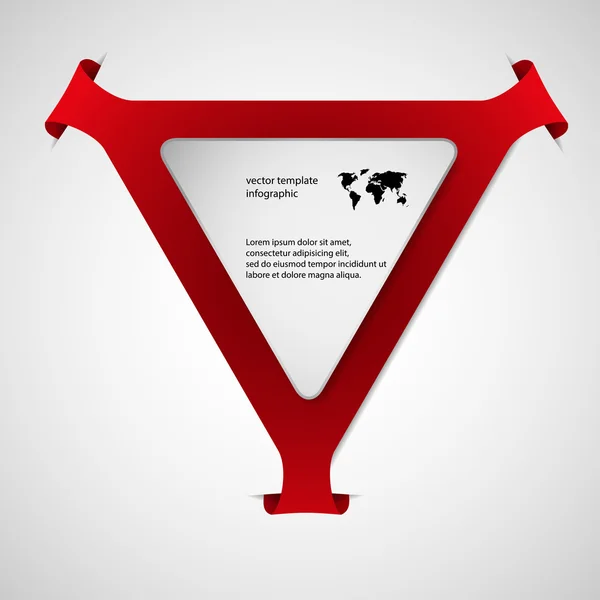 Plantilla de infografía triangular con color rojo — Archivo Imágenes Vectoriales