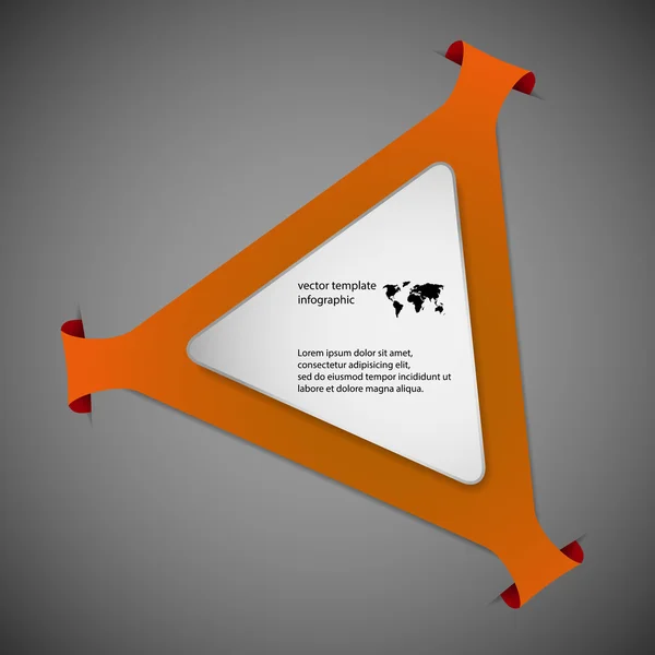 Plantilla de infografía triangular con color naranja — Vector de stock