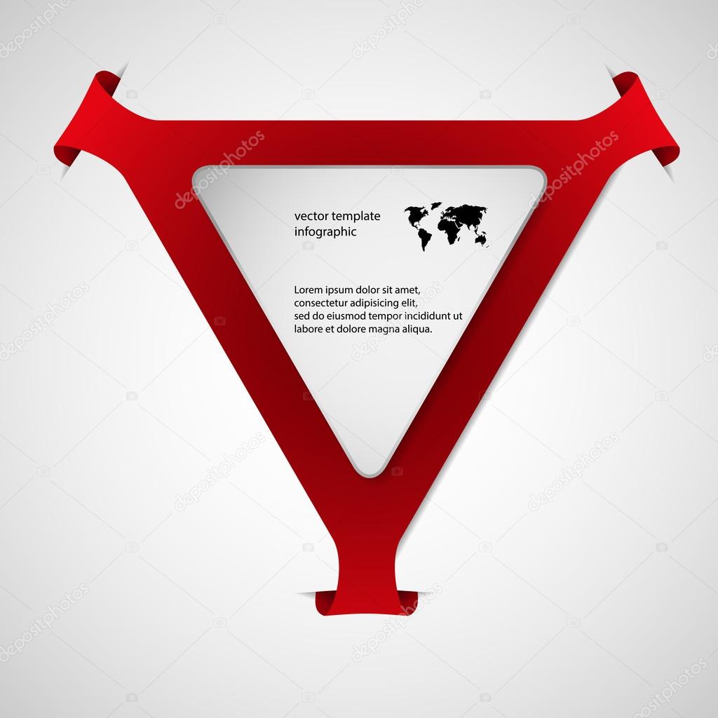 Triangle infographic template with red color