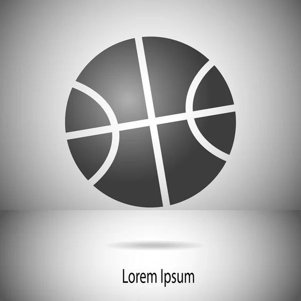 Basketball ball motif on divided background in greyscale — Stock Vector