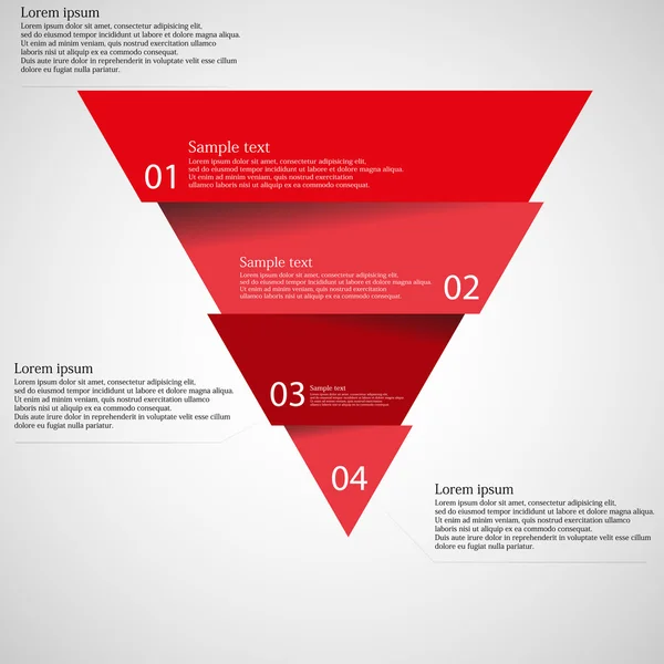 Işık illüstrasyon inforgraphic için dört bölüme ayrılmıştır üçgen ile