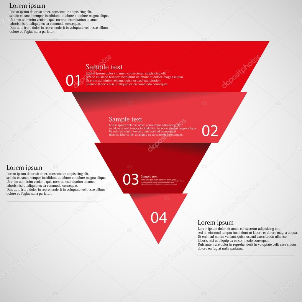 Light illustration inforgraphic with triangle divided to four parts
