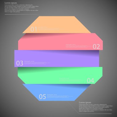 Infographic templete için beş bölüme ayrılmıştır sekizgen motifi