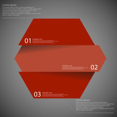 Infographic şablonu ile kara günü üç bölüme ayrılmıştır altıgen