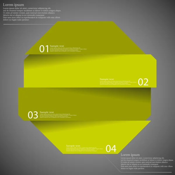 Plantilla infográfica con octágono dividido en cuatro partes en oscuro — Vector de stock