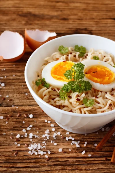 Chinese soup in white bowl — Stock Photo, Image