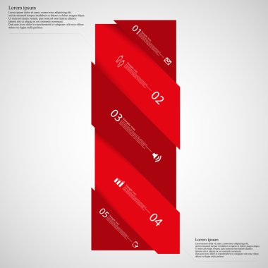 Çarpık bar ile hafif illüstrasyon Infographic için beş bölüme ayrılmıştır