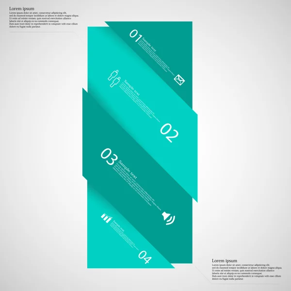 Infografía de ilustración ligera con barra askew dividida en cuatro partes — Archivo Imágenes Vectoriales