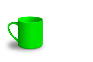 Boş kupa modeli renkli 3D görüntülerde izole edildi. Metin için kopyalama alanı eklendi. Tasarım projeniz için uygun.