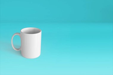 Boş kupa modeli renkli 3D görüntülerde izole edildi. Metin için kopyalama alanı eklendi. Tasarım projeniz için uygun.