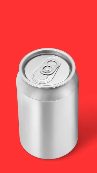 Lata Bebida Alumínio Metal Pronto Para Sua Ilustração Renderização Design — Fotografia de Stock