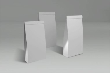 Gri arka planda kapalı bir kapağı olan üç boyutlu beyaz kağıt kutu. Proje ögeniz için uygun.