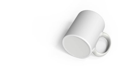 Boş kupa modeli renkli 3D görüntülerde izole edildi. Metin için kopyalama alanı eklendi. Tasarım projeniz için uygun.