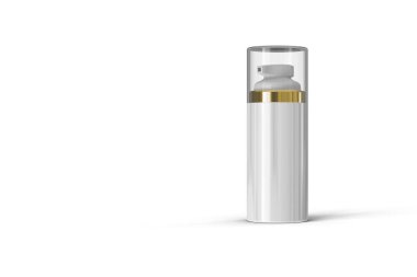 Yüksek çözünürlüklü kozmetik şişe paketi 3d tasarım elementiniz için izole edilmiş modelleme.