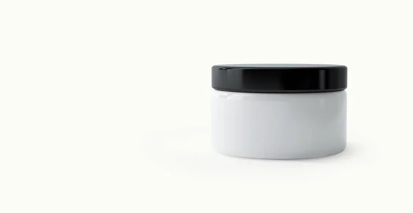 白い背景に化粧品モックアップテンプレート 化粧品用プラスチック容器 チューブ クリームポット 白い背景に隔離された美容製品 3Dレンダリング — ストック写真