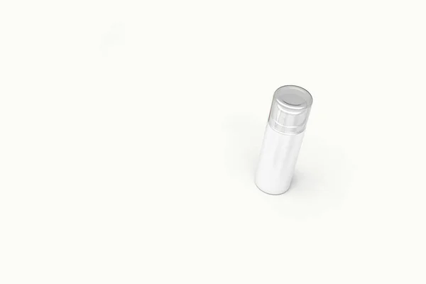 Cosmetica Model Template Witte Achtergrond Plastic Container Voor Cosmetische Producten — Stockfoto