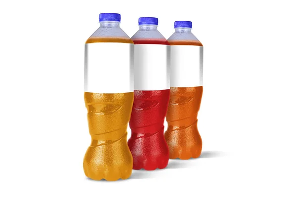 Frascos Bebidas Não Alcoólicas Isolados Sobre Fundo Branco Renderização Apto — Fotografia de Stock