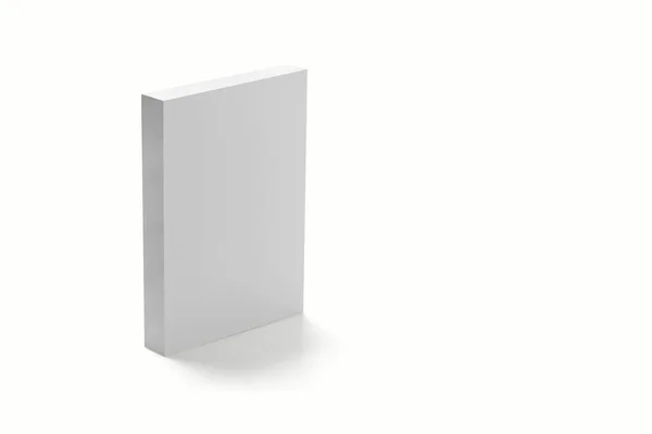 Photoreal Flat Square Cardboard Package Box Mockup Light Grey Background — 스톡 사진