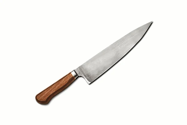 Top View Knife Wooden Handle White Fit Your Design Element — Stock Photo, Image